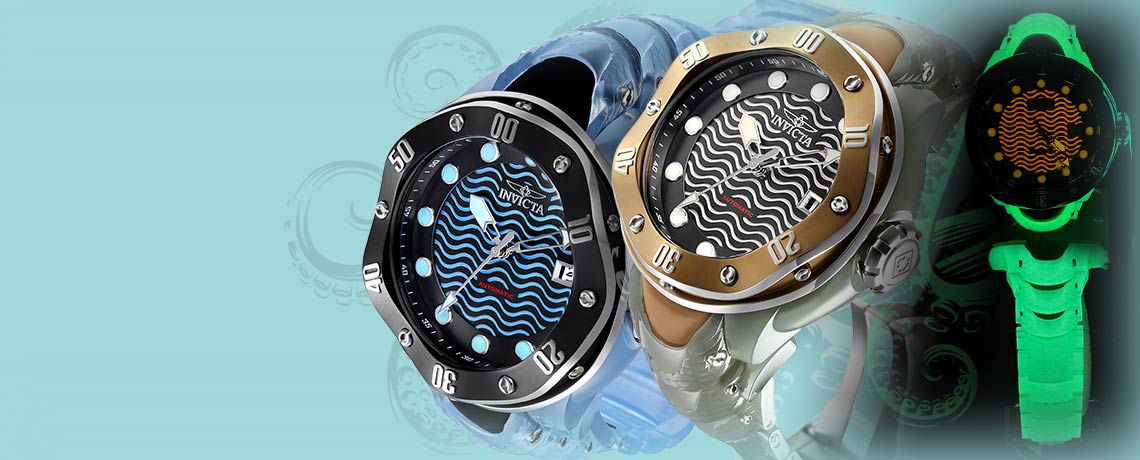 694-375 Invicta Kraken LUME 54mm Automatic Bracelet Watch