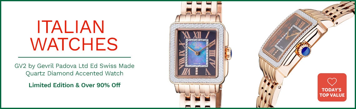 915-596 GV2 by Gevril Padova Ltd Ed Swiss Made Quartz Diamond Acct Watch