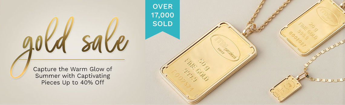 180-021 Stefano Oro 24K Gold Choice of Weight Ingot w 14K Gold Frame Pendant