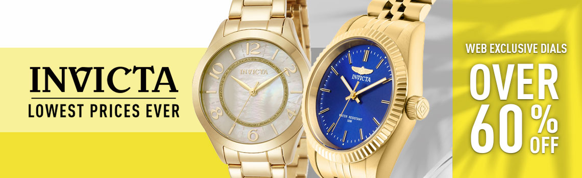 913-001 Invicta Women's Angel Quartz MOP Dial Gold-tone Bracelet Watch,  911-449 Invicta Women's Specialty Quartz 3-Hand Blue Dial Watch (29409)