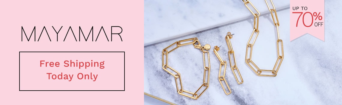 203-299 MAYAMAR 24K Gold Plated Choice of Length Paperclip Link Necklace | 203-300 MAYAMAR 24K Gold Plated Choice of Size Paperclip Link Bracelet | 203-480 MAYAMAR 24K Gold Plated Brilliant Paperclip Link Drop Earrings