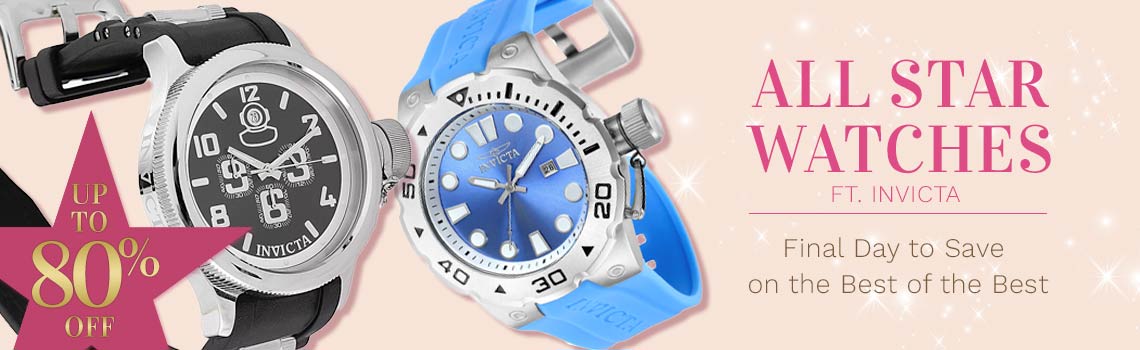 ALL STAR WATCHES Ft. Invicta |  Final Day to Save on the Best of the Best | ft 914-393 Invicta 52mm Diver Quinotaur Quartz Chronograph Strap Watch | 698-899 Invicta Men's 51mm Pro Diver Quartz Date Silicone Strap Watch