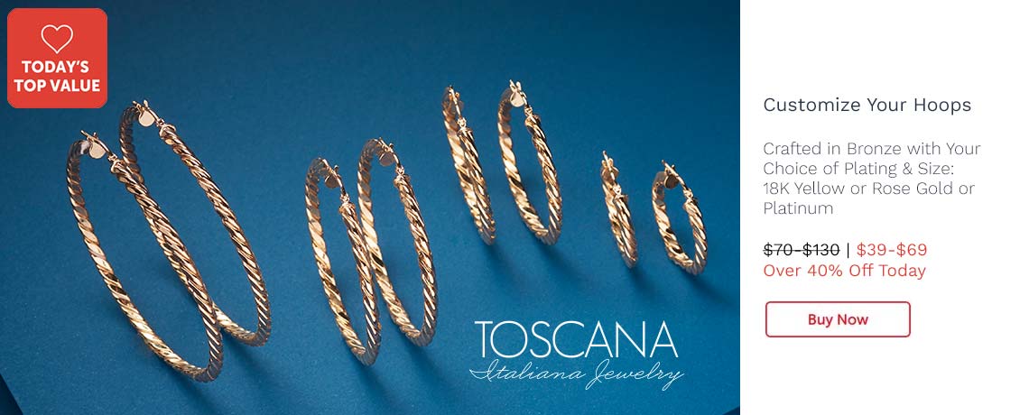 203-519 Toscana Italiana Choice of Size Knife Edge Rope Twist Hoop Earrings