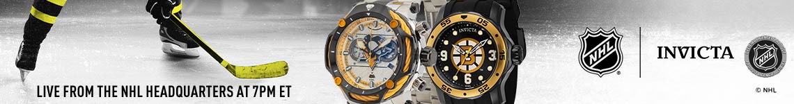 911-460 Invicta NHL Bolt 60mm Quartz Chronograph Bracelet Watch,  915-810 Invicta NHL Pro Diver Scuba 48mm Quartz Silicone Strap Watch