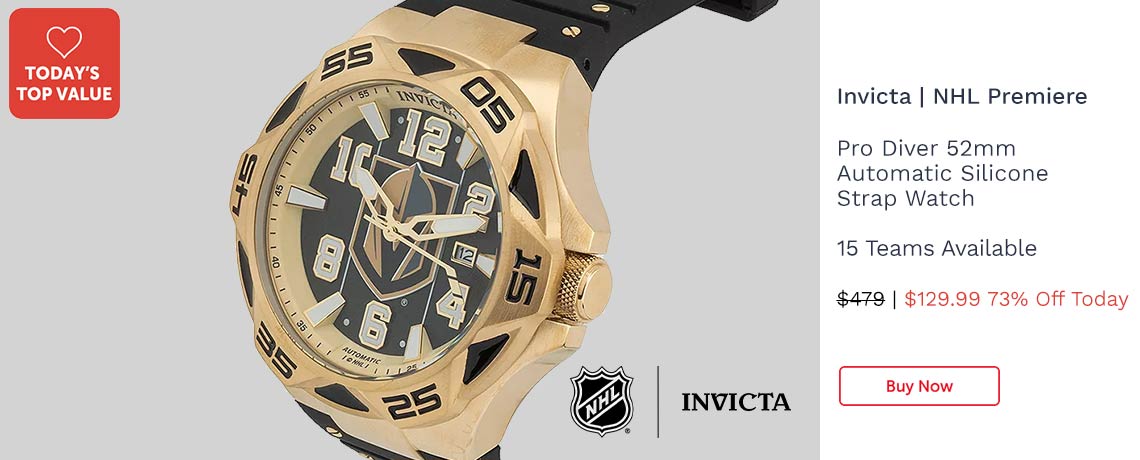 911-462 Invicta NHL Pro Diver 52mm Automatic Silicone Strap Watch