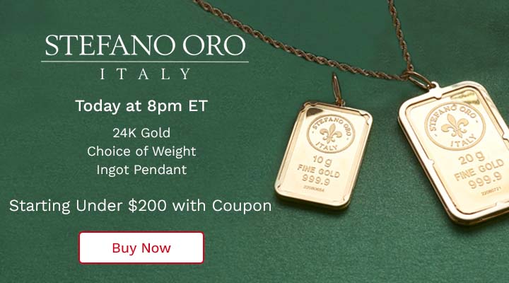 203-711 Stefano Oro 24K Gold Choice of Weight Ingot Pendant w 14K Gold Frame