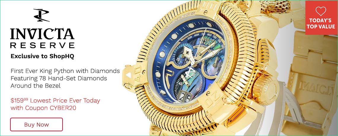 920-024 Invicta Reserve King Python Swiss Quartz Chrono 0.32ctw Diamond Watch