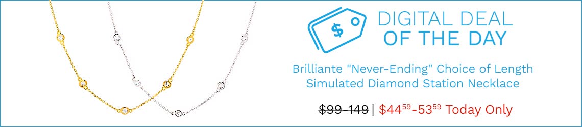 157-543 Brilliante® Never-Ending Choice of Length Simulated Diamond Station Necklace