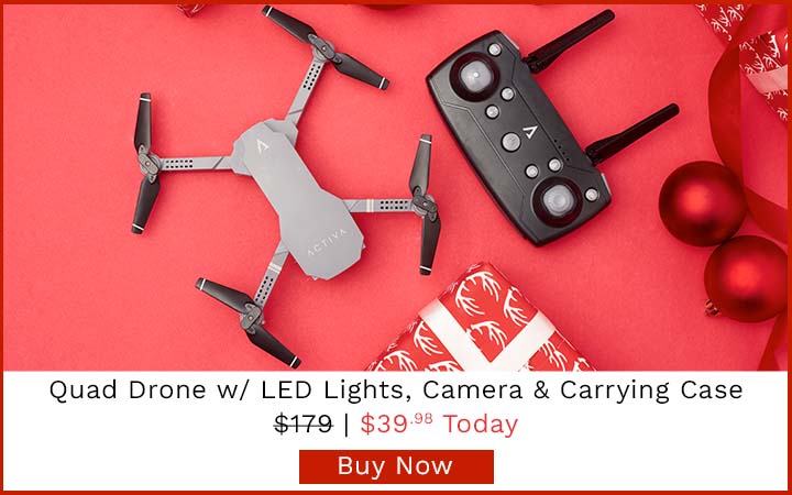 497-901 Quad Drone w LED Lights, Camera & Carrying Case