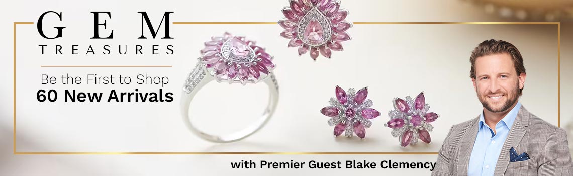 Gem Treasures - Be the First to Shop 60 New Arrivals - 204-327 Gem Treasures® 14K Gold Choice of Exotic Gem & Diamond Halo 5-Stone Ring