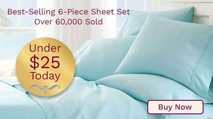 500-240 Home Collection Luxury Ultra Soft 6-Piece Solid Sheet Set