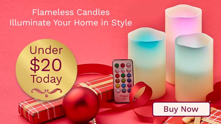 503-778 Flameless Flickering Color Changing Candles Set of 6 w Remotes