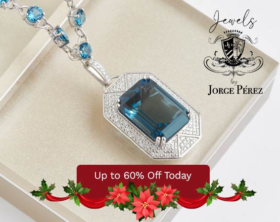 203-079 Jewels by Jorge Pérez 18 25 x 18mm London Blue Topaz Y-Necklace