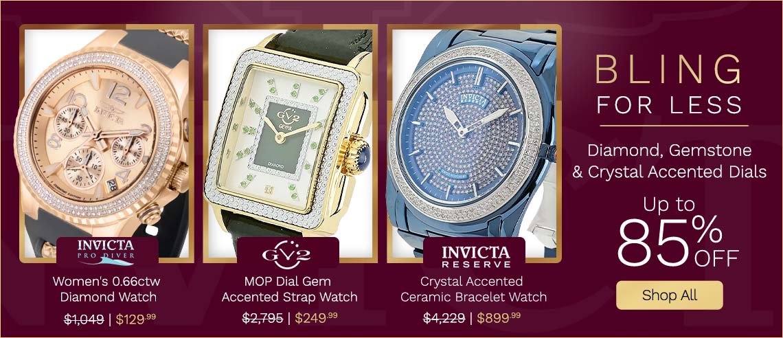 Bling for Less  Diamond, Gemstone & Crystal Accented Dials  Up to 85% Off