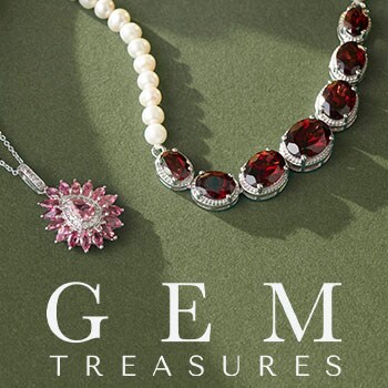 204-464 Gem Treasures® 2.32ctw Pink Tourmaline & Diamond Halo Pendant w Chain | 204-461 Gem Treasures® Sterling Silver Choice of Gem & Cultured Pearl Strand Necklace