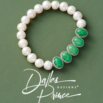 202-458 Dallas Prince Choice of Jade & Cultured Pearl Stretch Bracelet