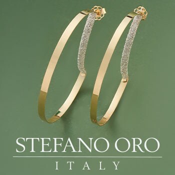 203-785 Stefano Oro 14K Gold Spritz Vela Choice of Size Hoop Earrings
