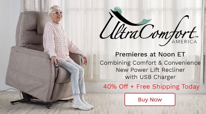 006-215 UltraComfort America Destin Power Lift Recliner w USB Charger