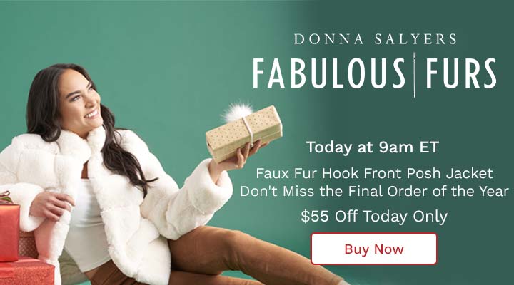 754-932 Donna Salyers' Fabulous-Furs Faux Fur Hook Front Posh Jacket