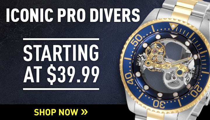 Iconic Pro Divers Starting at $39.99 | Invicta Men's 47mm Pro Diver Automatic Skeletonized Dial Two-tone Stainless Steel Bracelet Watch