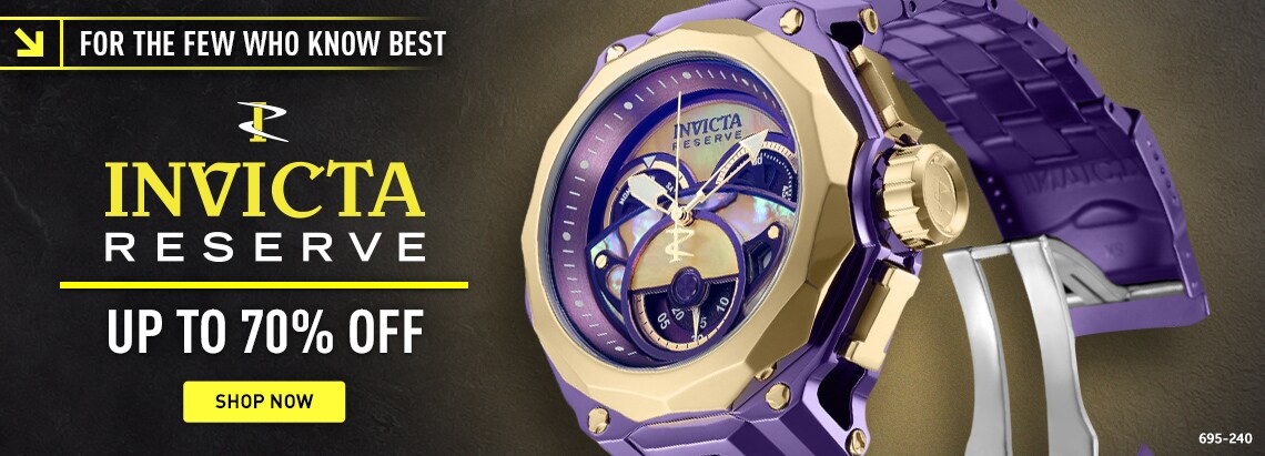 Reserve Collection   Up to 70% Off | 695-240 Invicta Reserve Elite 52mm Purple Label Swiss Quartz Chrono Watch