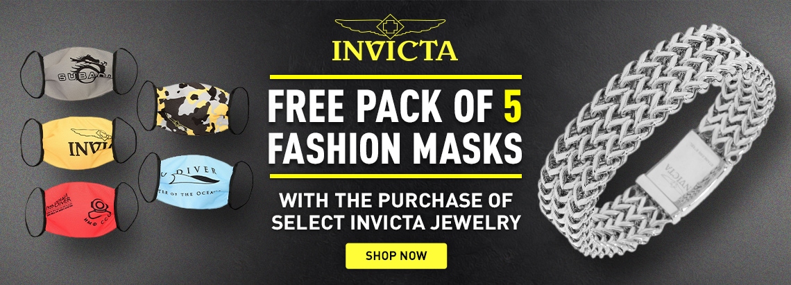 Free Mask with the Purchase of Select Invicta Jewelry  Ft. 185-758 + 682-247