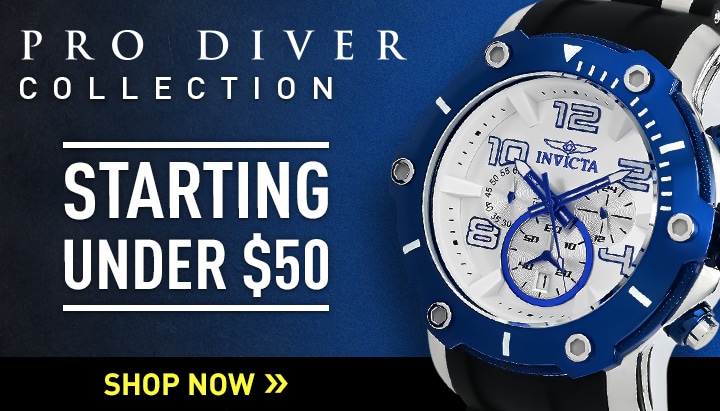 Pro Diver Starting Under $50  | 914-380 Invicta Pro Diver 52mm Quartz Chrono Strap Watch w Combat DC