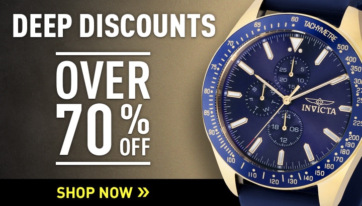 Over 70% Off Score Deep Discounts | 695-248 Invicta Aviator 45mm Quartz Multi Function Silicone Strap Watch