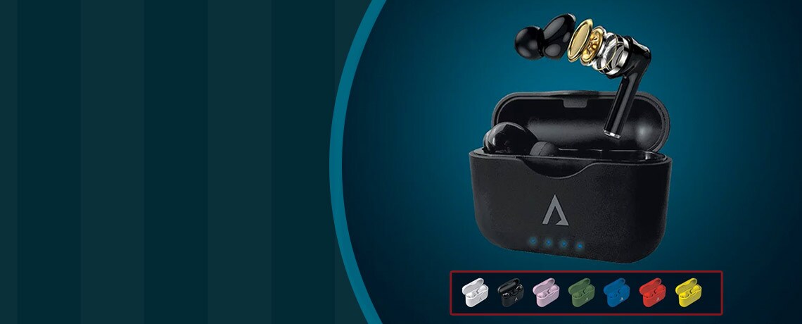510-409 Activa Bluetooth Dynamic Wireless Earphones w Charging Case & Voice Assistant