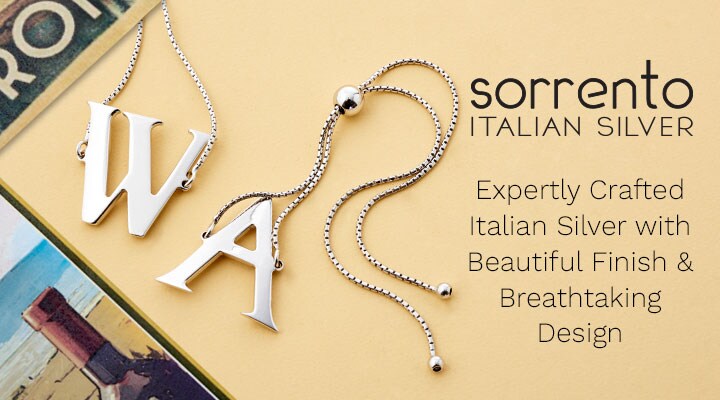 203-031 Sorrento Italian Silver Choice of Initial Adjustable Bolo Bracelet