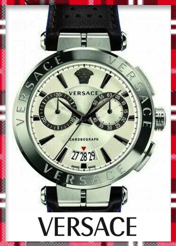 916-916 Versace 45mm Aion Swiss Made Quartz Chronograph Strap Watch
